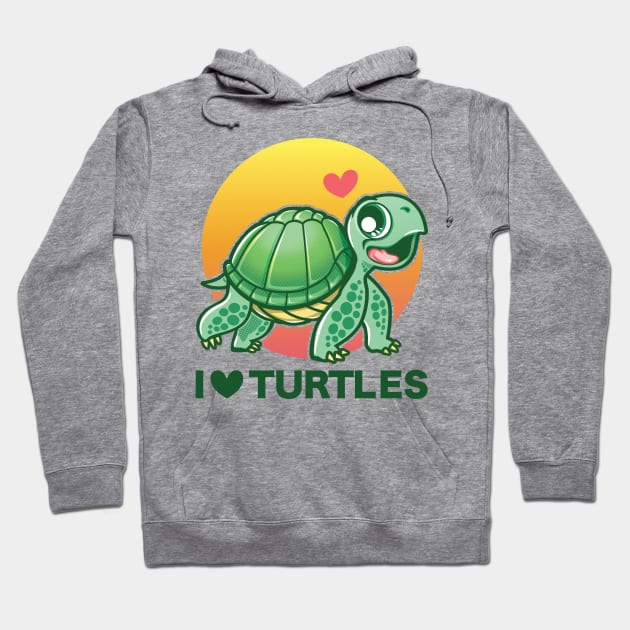 I Love Turtles Hoodie by PnJ